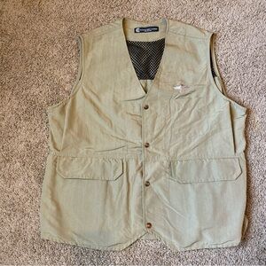 Concealed Carry Clothiers Vest Mens XL Green Snap Front Outdoor Vent Made in USA